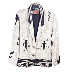 The Painted Pony Southwestern Jacket Native Petroglyphs Kokopelli Size S/M USA